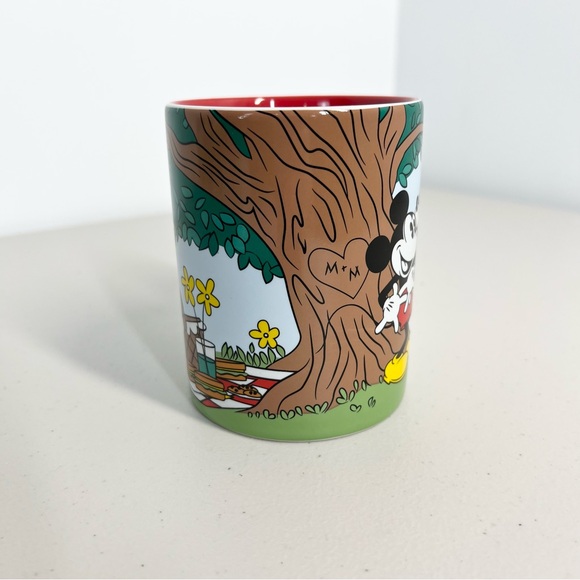 Disney Store Mickey Mouse & Minnie Mouse Picnic Kiss Coffee Mug 12oz. - Picture 3 of 8